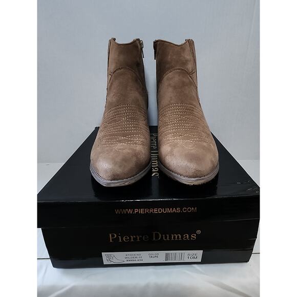 Pierre Dumas Women's Size 10 Cowboy Booties-Taupe - Picture 1 of 7
